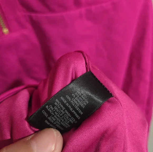 Express Bodycon Cocktail Fuchsia Pink Midi Dress Size 12 - Picture 9 of 12